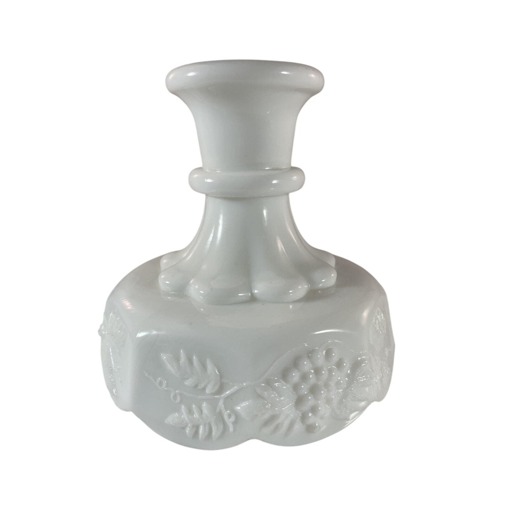 Vintage Westmoreland Milk Glass Candlestick‎ MCM Paneled Grapes Vines - Single